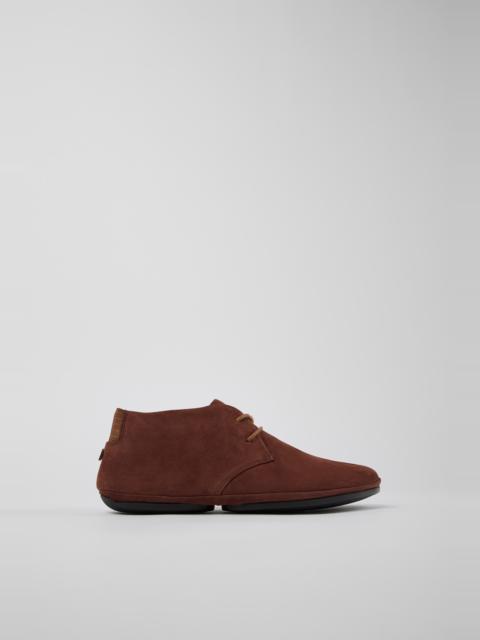 CAMPER Right Brown nubuck ankle boots for women