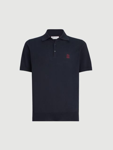 Brunello Cucinelli Cotton lightweight knit polo shirt with logo