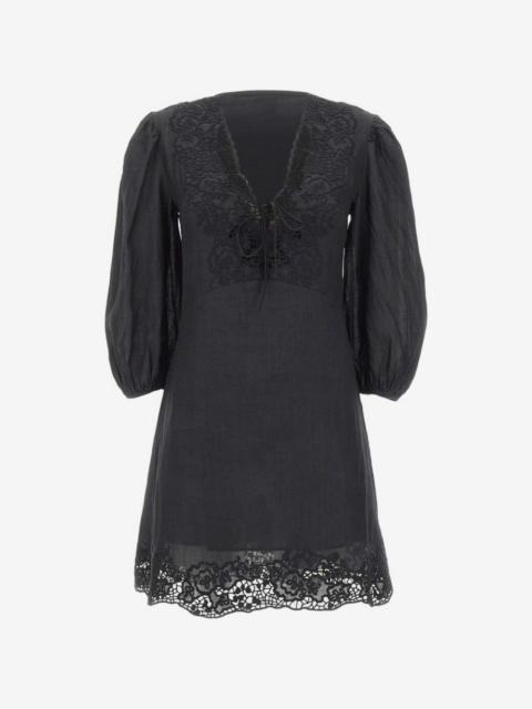 BOSS Driketta embroidered balloon-sleeve dress