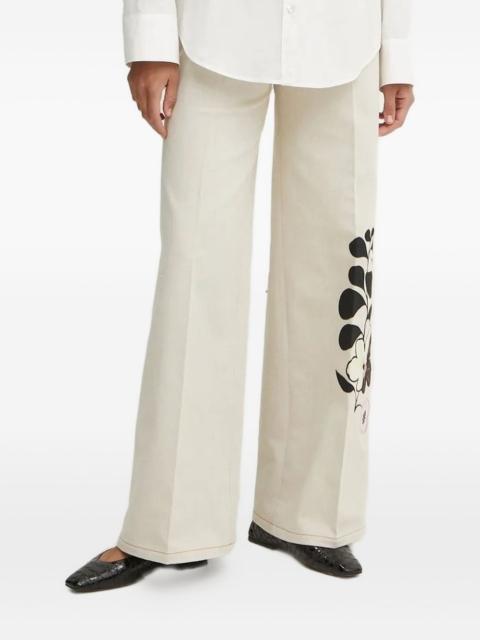 forte_forte floral-embroidered wide-leg trousers