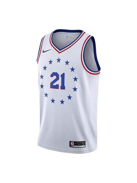 Nike Nike NBA Basketball Sports Vest Philadelphia 76ers 21 White BQ1173-102
