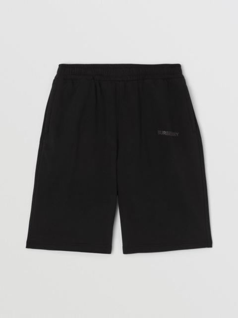 Burberry Logo Print Stretch Cotton Shorts