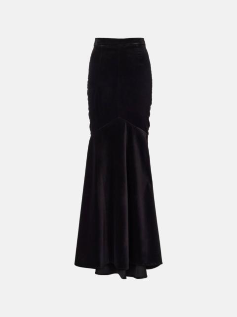 PATOU Cotton-blend velvet maxi skirt