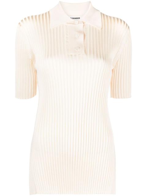Jil Sander wide-ribbed polo shirt