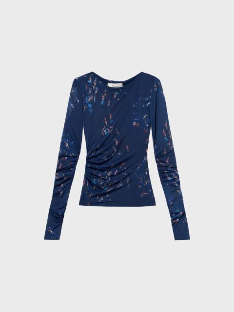 Blumarine PRINTED SECOND-SKIN JERSEY SHIRT
