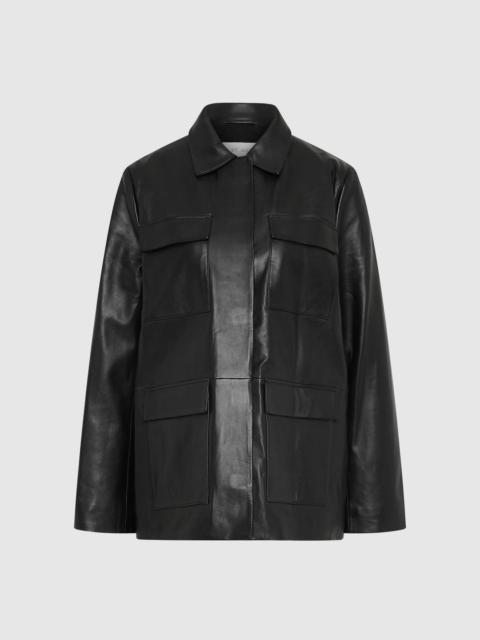 ST. AGNI Four Pocket Leather Jacket - Black