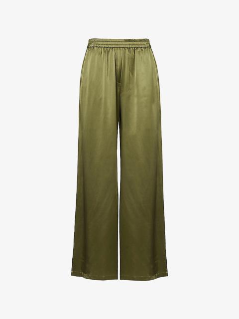 VIKTORIA & WOODS Hideaway wide-leg mid-rise silk trousers