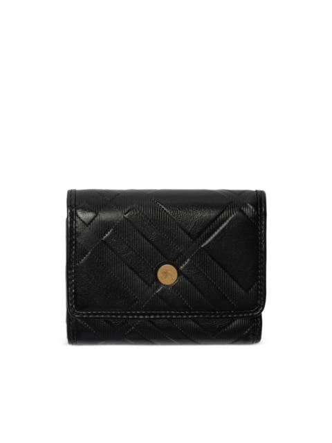 Burberry small checkered-embossed folding leather wallet