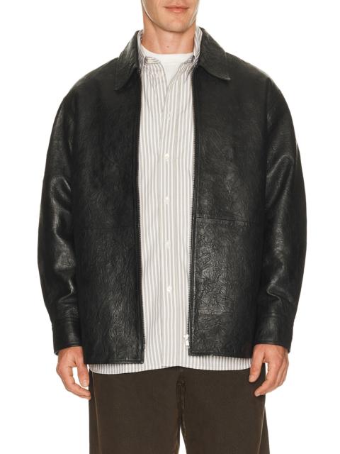 SUNFLOWER Crinkle Leather Shirt Jacket