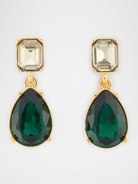 Oscar de la Renta Single Drop Crystal Earrings