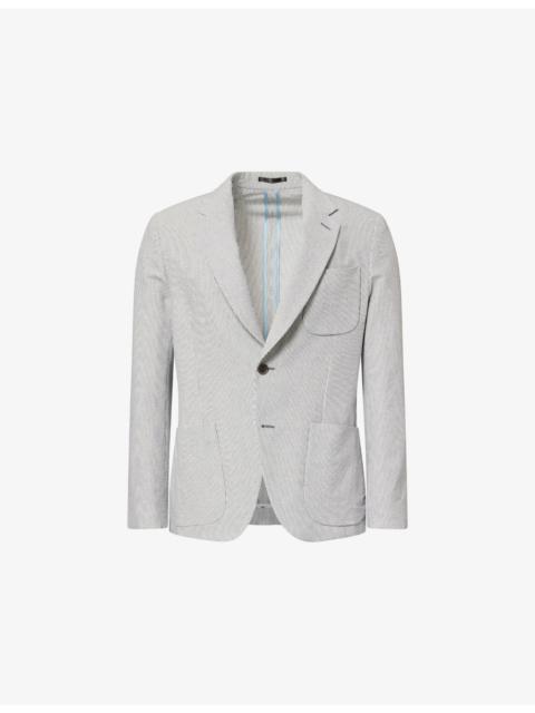 Paul Smith Striped Seersucker Cotton Blend Blazer