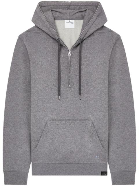 courrèges zipped fleece hoodie
