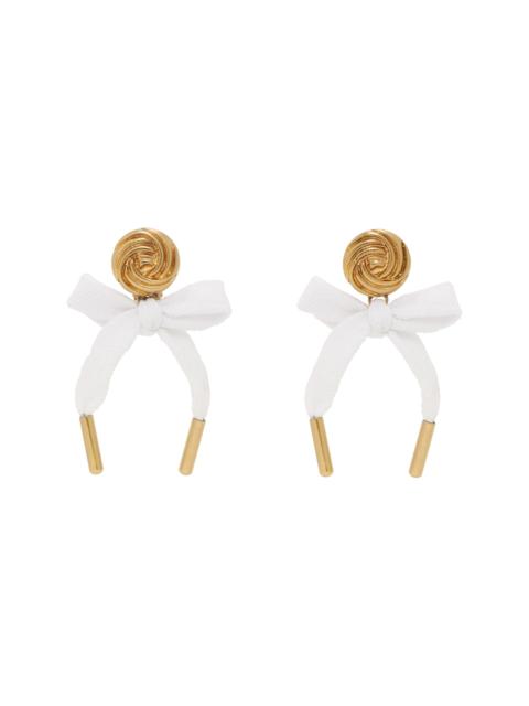 Moschino Gold & White Bow Earrings
