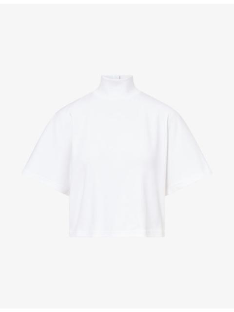 Alaïa High Neck Cotton Top