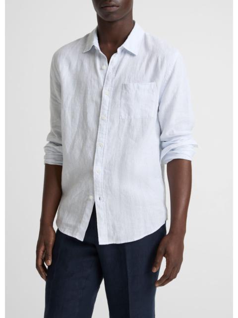 Vince Tate Stripe Linen Button-Front Shirt