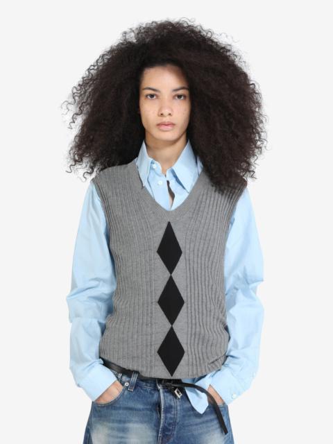 N°21 DIAMOND-JACQUARD COTTON VEST