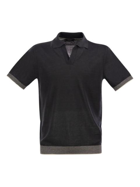 PESERICO ribbed trim polo shirt