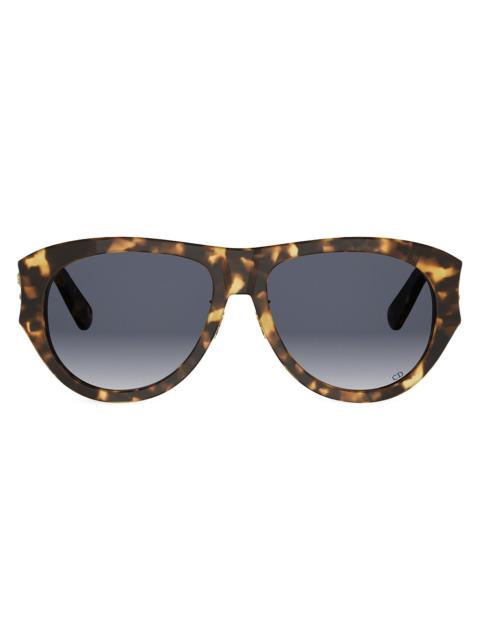Dior Women's DiorGlow A1I 55MM Pilot Sunglasses - Blonde Havana Gradient Smoke