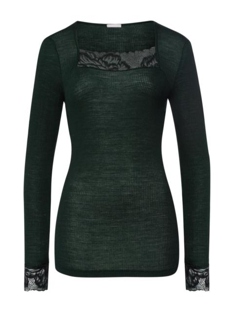 HANRO Celeste Wool And Silk Lace Trim Top
