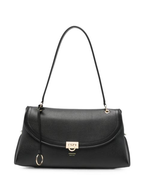 FERRAGAMO Ferragamo Gancini Pebbled Leather Tote Bag