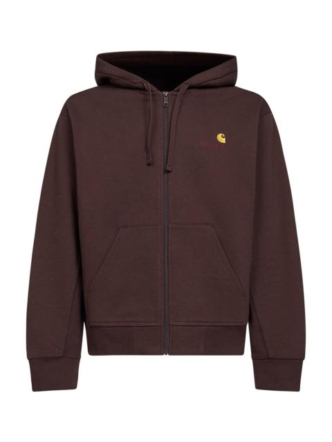Carhartt Brown Hooded American Script Jacket zip-up hoodie