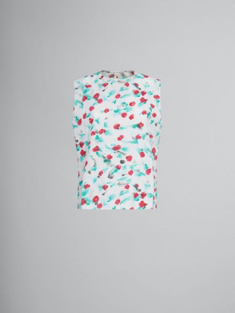 WHITE POPLIN SLEEVELESS TOP WITH REVERIE PRINT