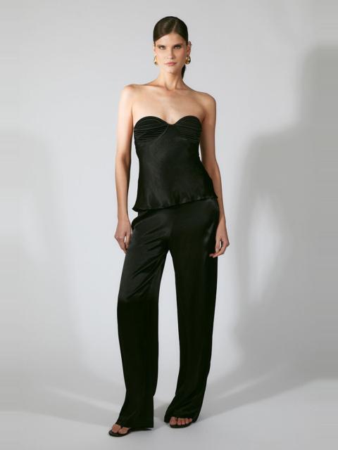 BARDOT Devin Mid Rise Satin Pant In Black