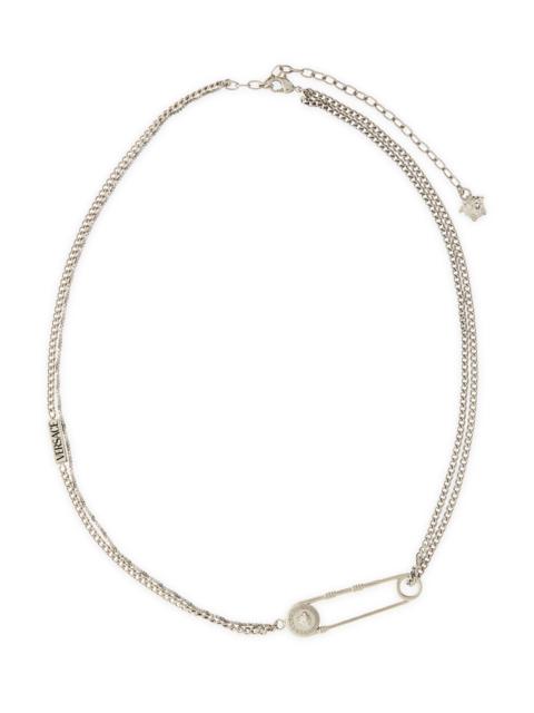 VERSACE Women's Goldtone Or Silvertone Safety Pin Pendant Necklace - Palladium