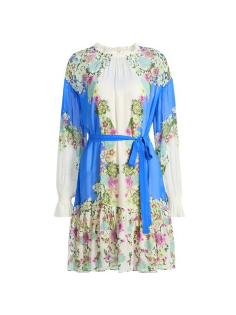 SALONI Women's Pixie Floral Georgette Minidress - Feather Garden Plmt
