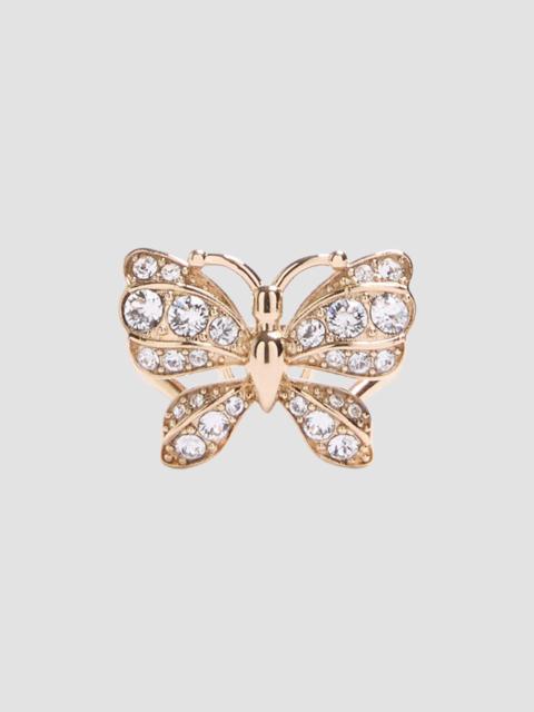 Valentino Women's Flutterby Ring in Metal and Swarovski Crystals - Platinum Crystal