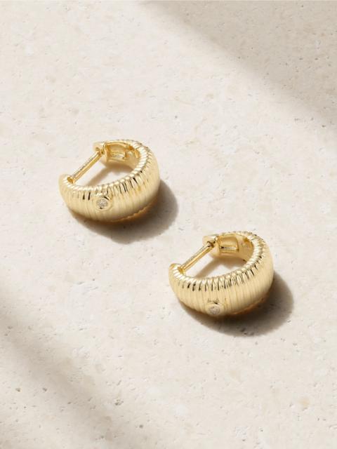 Yvonne Léon 9-karat gold diamond hoop earrings Gold