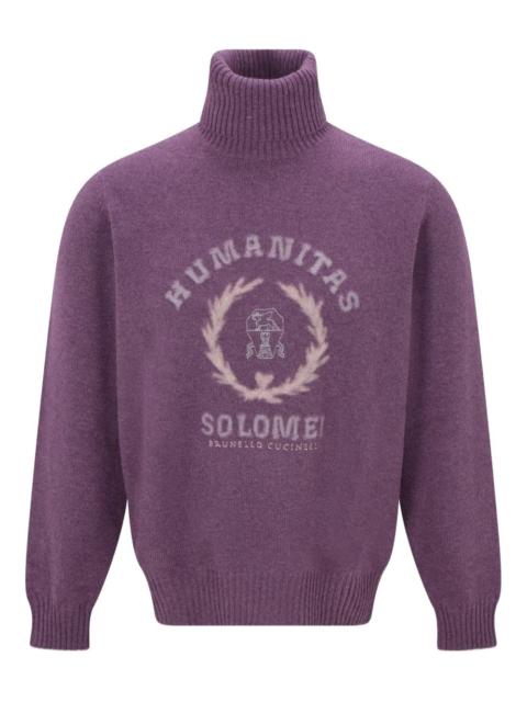 roll-neck logo sweater