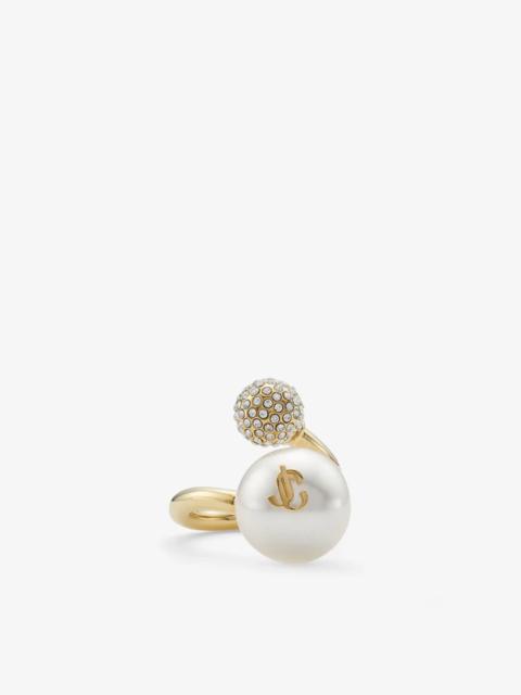 JIMMY CHOO Auri Ring
Gold-Finish Metal Pearl and Crystal Ring