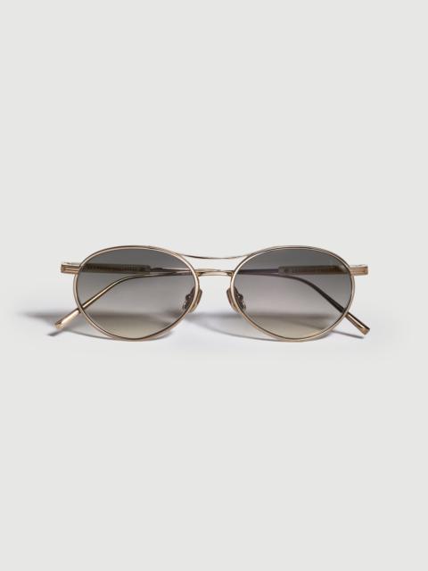 Brunello Cucinelli Oval titanium sunglasses