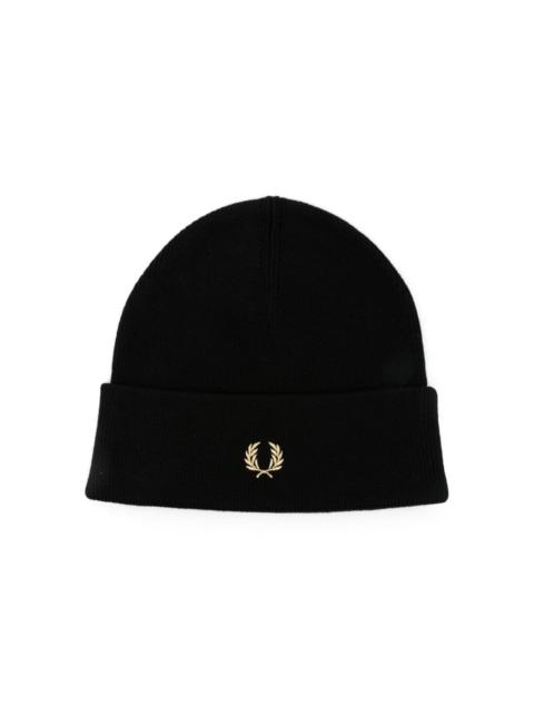 embroidered-logo beanie hat