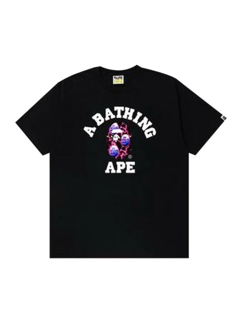 A BATHING APE® BAPE Lightning College Tee 'Black/Black'