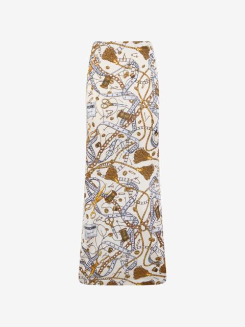 Moschino graphic-print maxi skirt