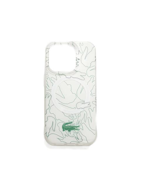 LACOSTE crocodile-pattern iPhone 15 Pro Max case