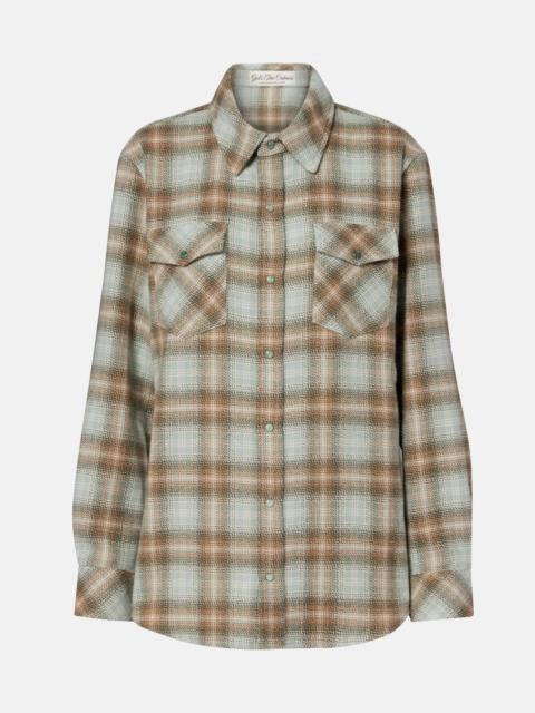 God’s True Cashmere Joy Tartan cashmere shirt with emerald