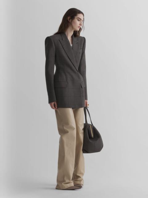 MUGLER taupe checked stockman jacket