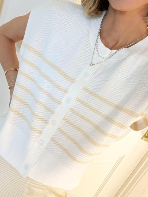 Splendid Splendid x @Cellajaneblog Sleeveless Striped Cardi