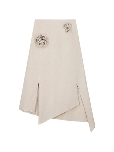 COPERNI floral-detail asymmetric midi skirt