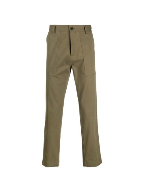 contrasting-side panel straight trousers