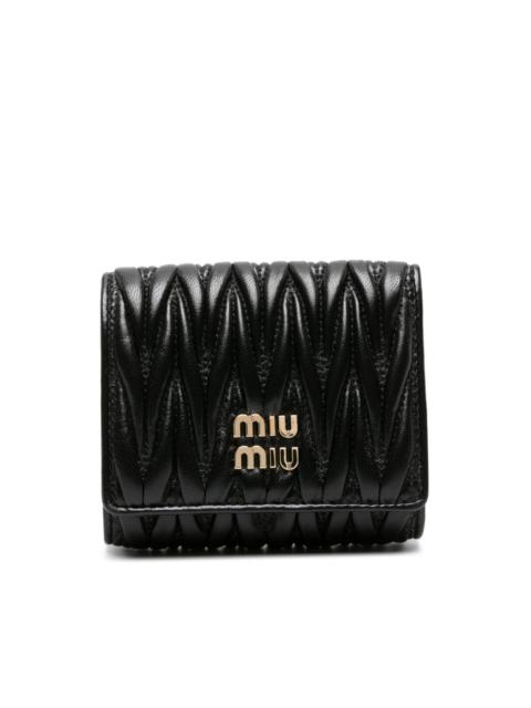 Miu Miu logo-lettering matelassé wallet