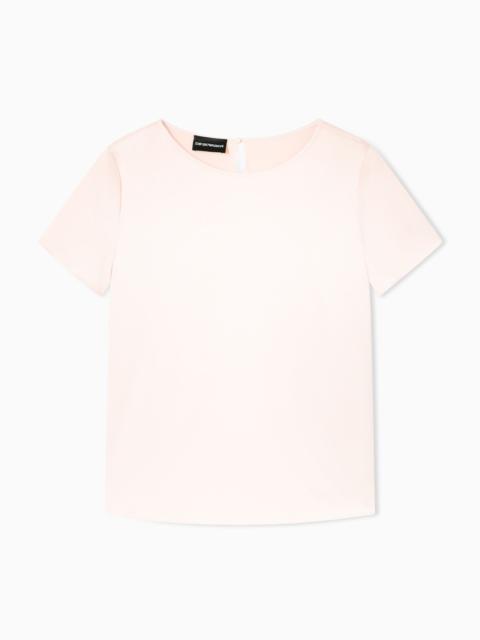EMPORIO ARMANI SHORT-SLEEVED SILK SATIN BLOUSE