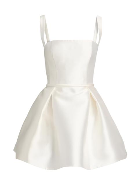 AMSALE Women's Satin Mini Fit & Flare Cocktail Dress - Ivory