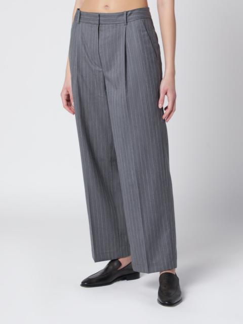ANINE BING Trent cropped trousers in light grey fabric