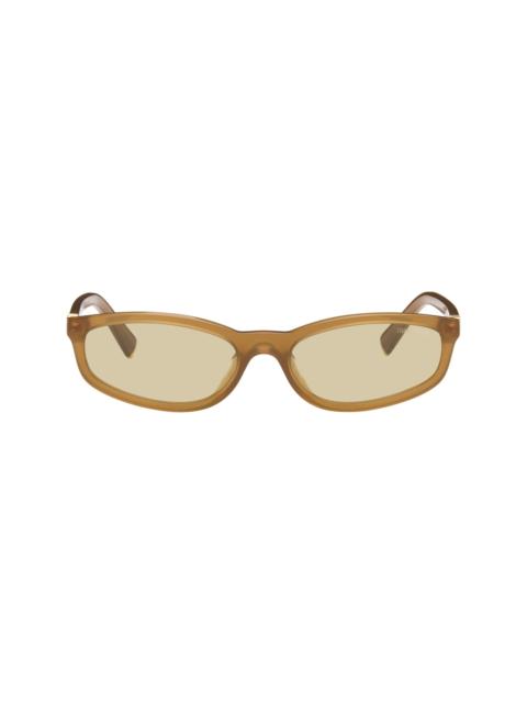 Miu Miu Brown Tortoiseshell Rectangular Sunglasses