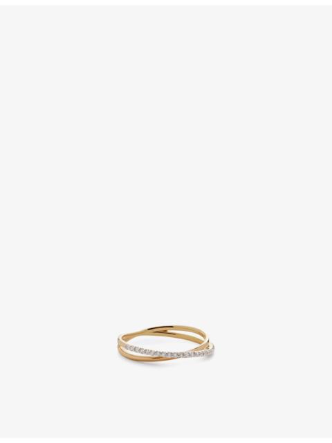 MONICA VINADER Crossover 14ct yellow-gold and 0.1606ct diamond ring