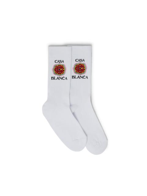 Rainbow Monogram Sport Socks